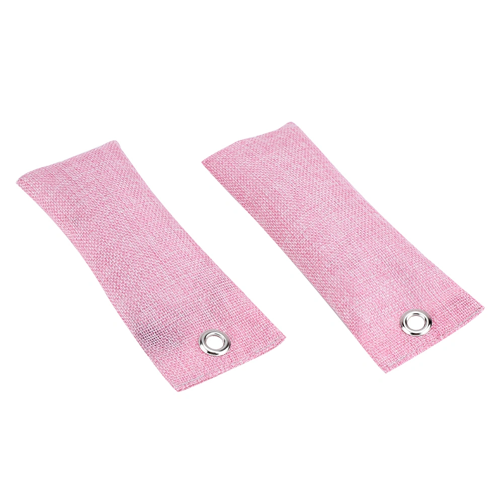 2Bags Bamboo Charcoal Home Car Air Purifier Activated Carbon Shoes Deodorant Bag(Pink)