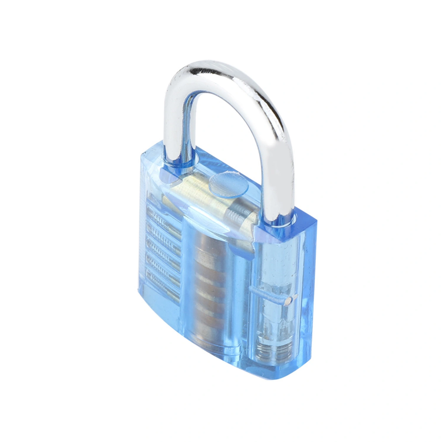 Transparent Padlock Set Pick Cutaway Practice Lock With Key Removing Hook Kit Tool Blue