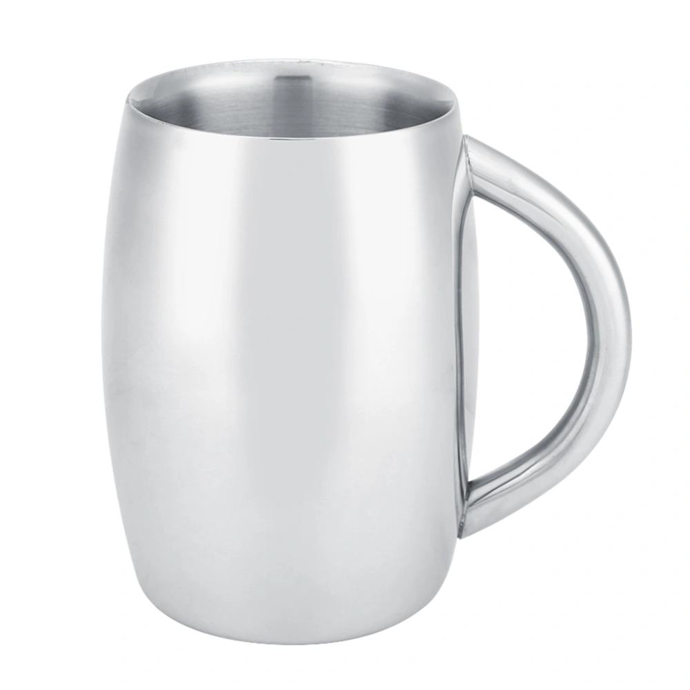 1Pc Stainless Steel Double Wall Coffee Cup Beer Tea Mug with Handle for Kitchen Gadget(#2)