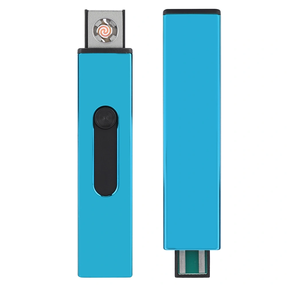 USB Electronic Rechargeable Flameless Cigar Cigarette Lighter Windproof Male Gifts(Blue)