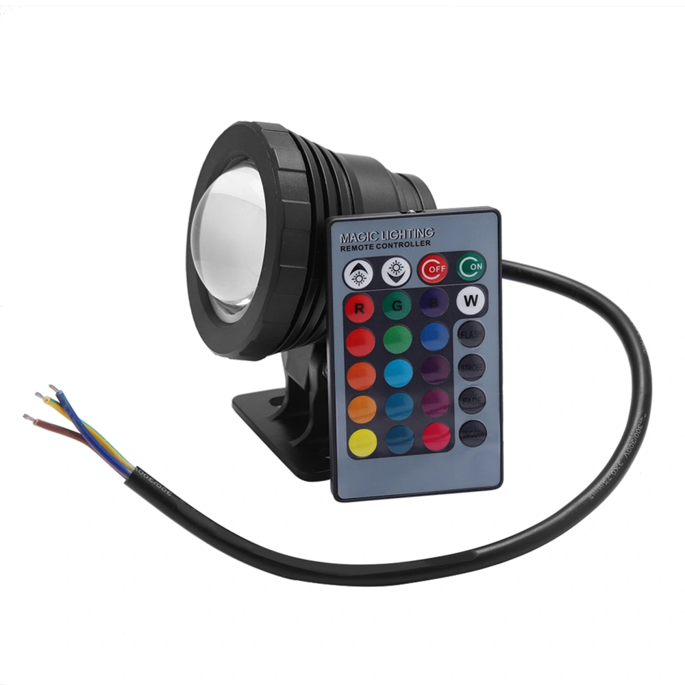 5W RGB Outdoor Waterproof LED Swimming Pool Light Garden Lamp with Remote Controller (Black) 110‑240V