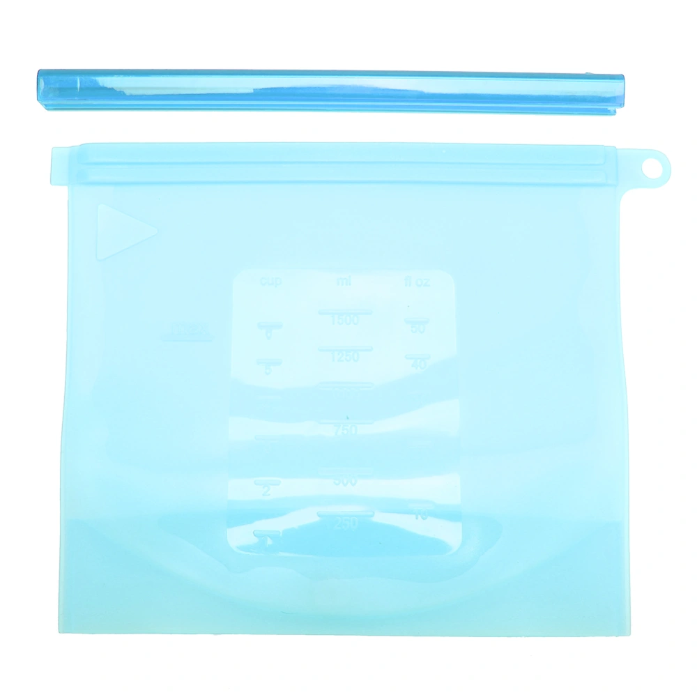 1500ml Reusable Seal Silicone Food Storage Container Fruit Meat Milk Preservation Bag (Blue)