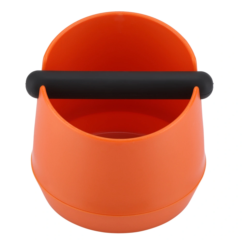 ABS Coffee Knock Box with Detachable Rubber Bar Espresso Grounds Pucks Container (Orange)