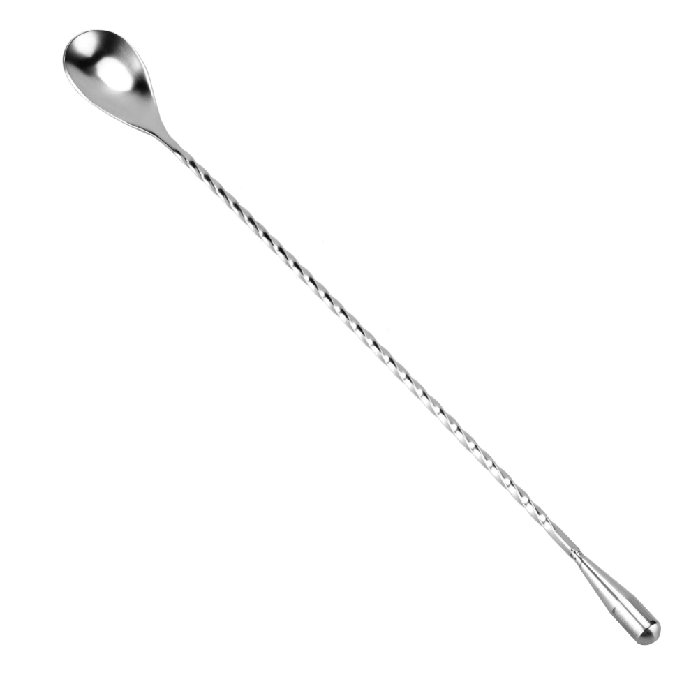 Stainless Steel Bar Wine Cocktail Mixing Twist Spoon Long Handle Drink Stirring Tool