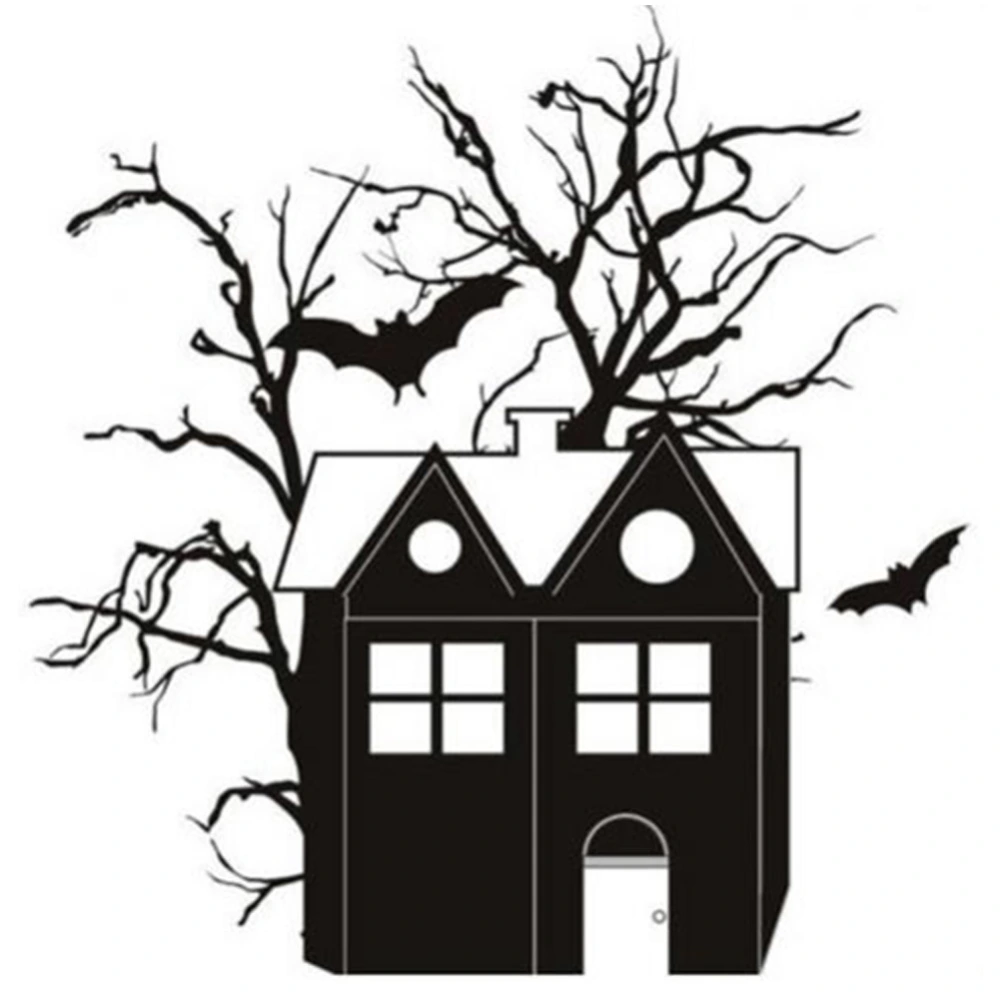 Castle Pattern Wall Sticker Decal for Halloween Festival Decoration Living Room Window Display