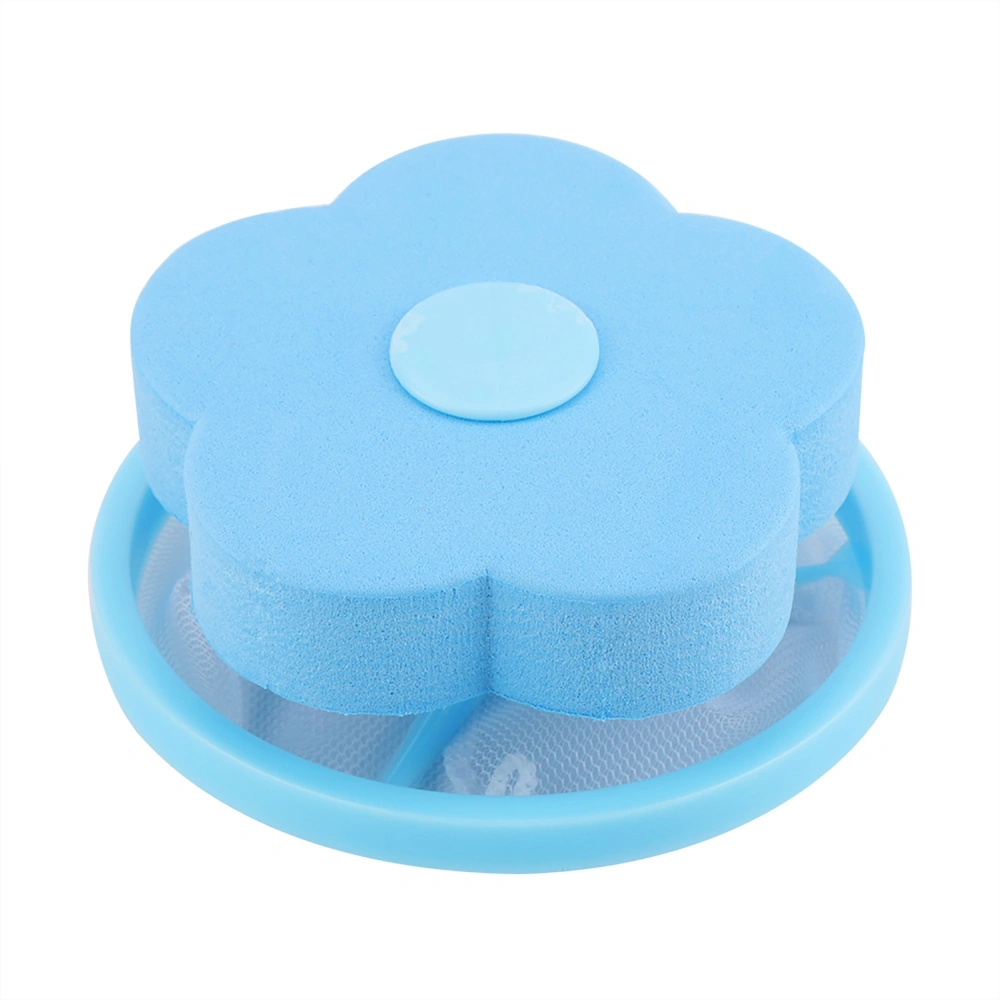 Washing Machine Hair Remover Removal Device Floating Filter Mesh Bag Flower shaped Ball Blue