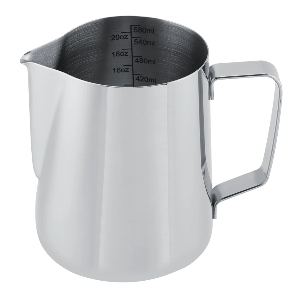 600ml Stainless Steel Measuring Cup Mug Milk Frothing Pitcher Jug for Latte Coffee Art