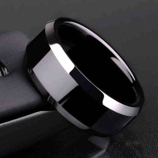 Fashion Stainless Steel Ring with Titanium Silver Color Black Gold Color Men's Ring Couple Ring