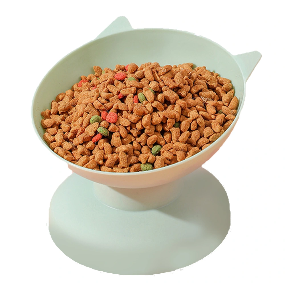 Tall Cat Bowl Raised Oblique Mouth Prevent Tumble Tilted Elevated Cat Food Feeding Bowl for Cats Small and Medium Dogs Green