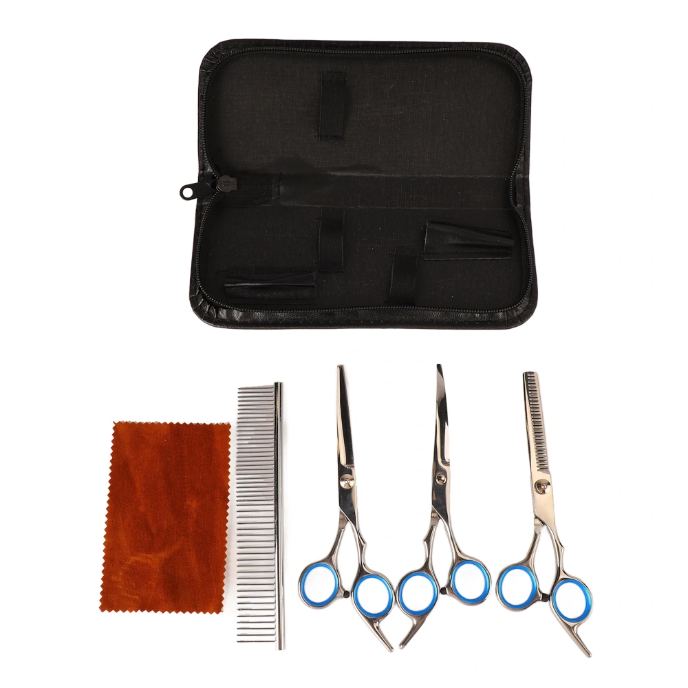 Pet Grooming Scissors Kit Stainless Steel Safe Portable Dog Grooming Shears Comb Set