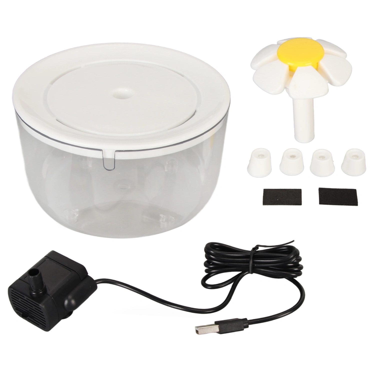 Cat Water Fountain Automatic Circulation USB Transparent Water Tank Silent Pet Water Fountain Cat Water Dispenser