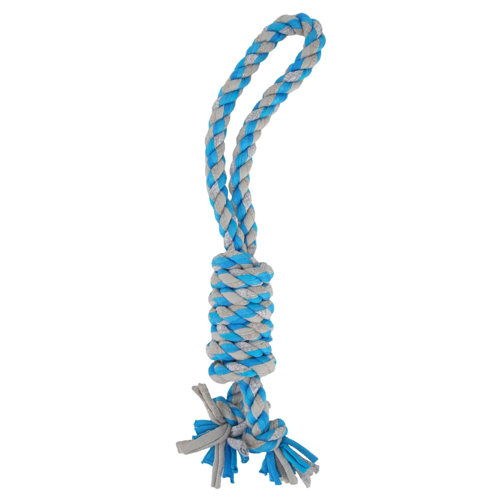 Dog Rope Chew Toys Interactive Fun Cotton Teeth Cleaning Bite Resistant Dog Teething Chew Toy for Indoor Outdoor Blue