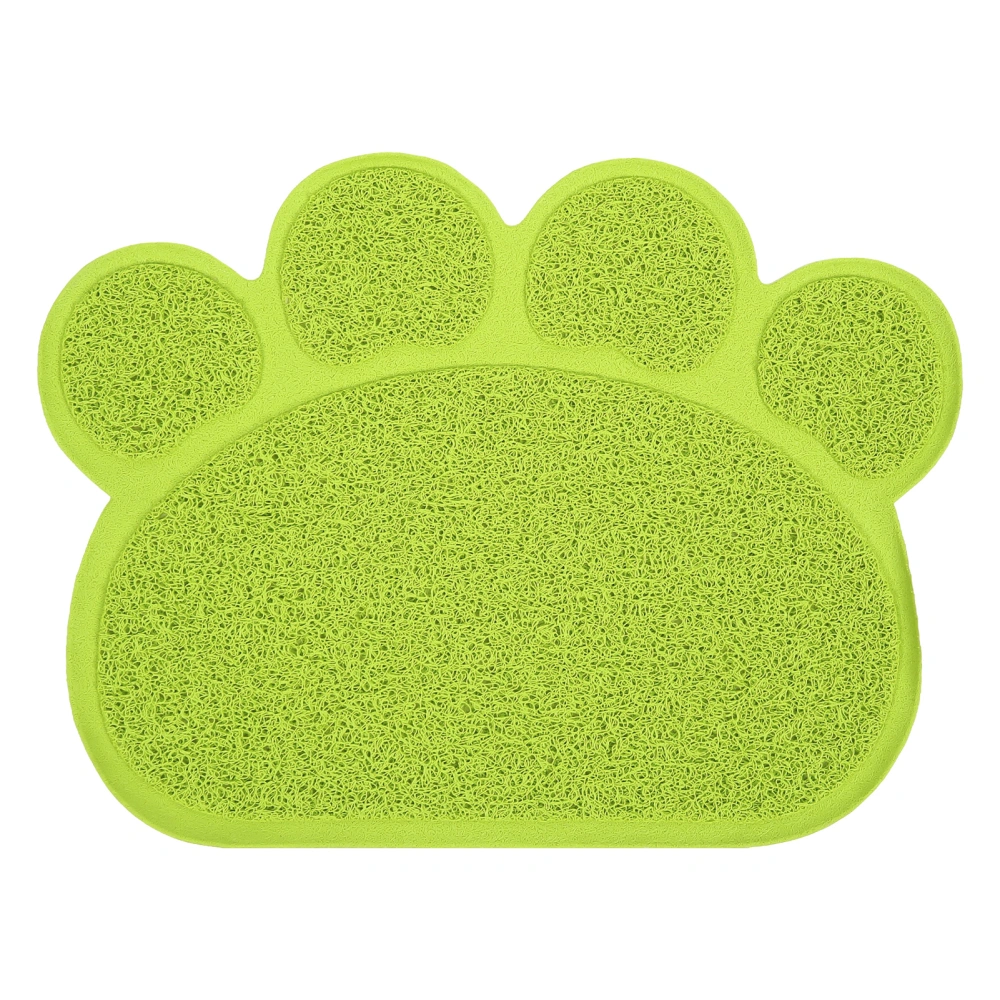 Litter Box Mat Prevent Slip Waterproof Soft Paw Shaped PVC Cat Litter Box Pad for Indoor Floor Green