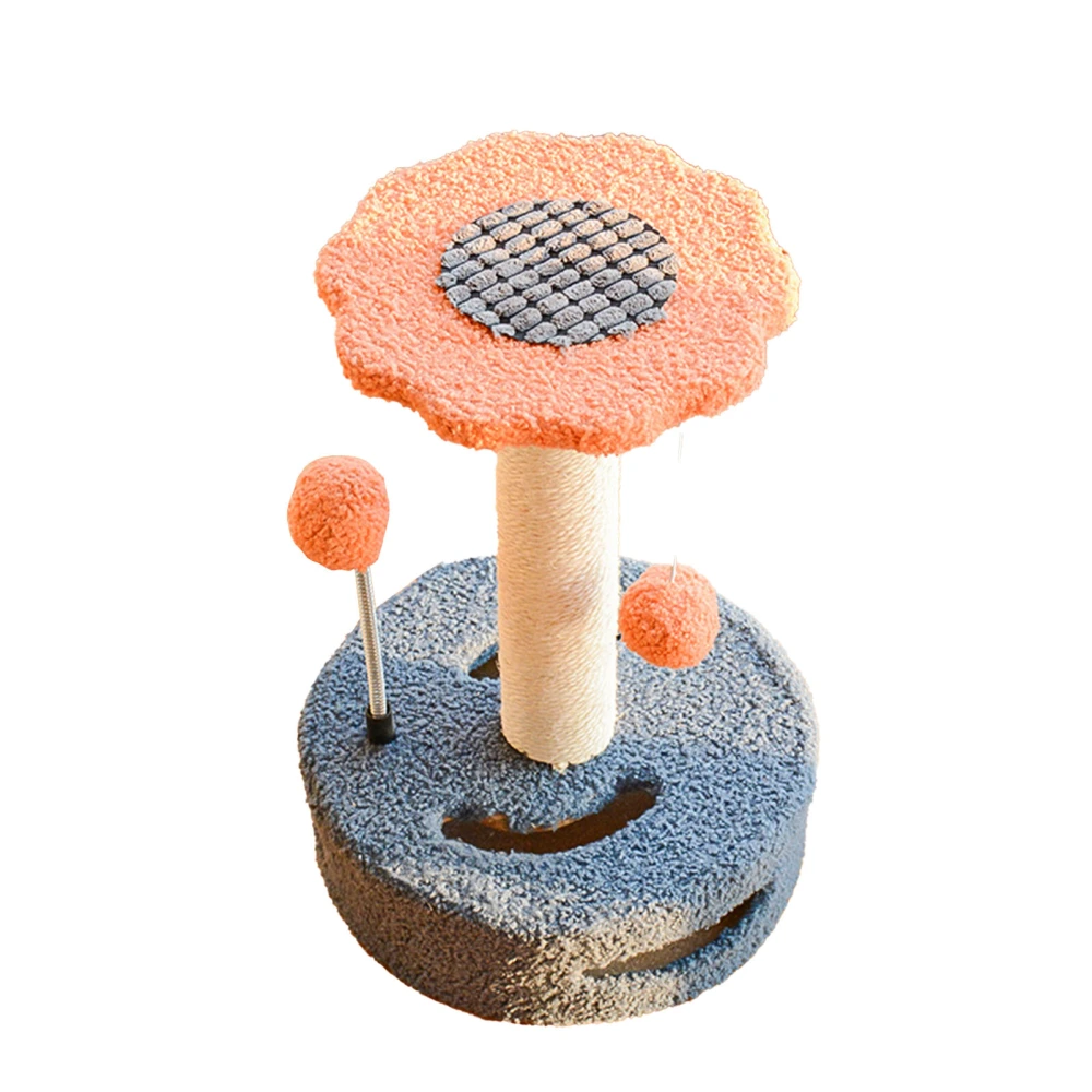 Cat Tree Cratching Post Interactive Colorful Cat Tower Cat Tower Kitten Jumping Platform Small Cat Toy Orange and Dark Blue