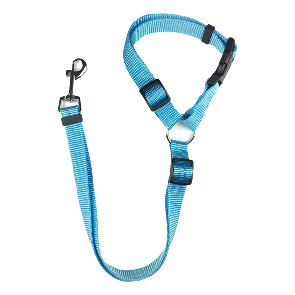 Pet Car Seat Belt Adjustable High Toughness Elastic Comfortable Safety Belt for Vehicle Headrest Restraint Sky Blue