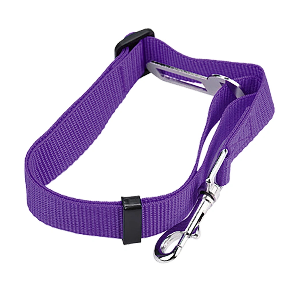 Buyweek Dog Seatbelt 1in Wide 17.7 to 28.3in Retractable Strong Nylon ABS Alloy Pet Car Seatbelt for Vehicle Seats Safety Purple