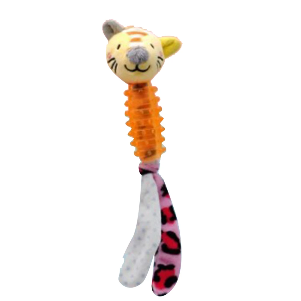 Dog Chew Toy Puppy Teething Toy Teether Comfortable Chewing for Pet Chewer Playing Yellow Tiger