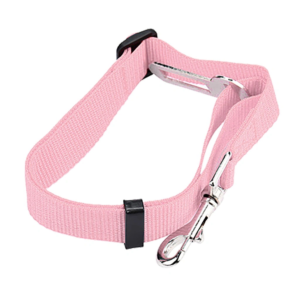 Buyweek Dog Seatbelt 1in Wide 17.7 to 28.3in Retractable Strong Nylon ABS Alloy Pet Car Seatbelt for Vehicle Seats Safety Pink