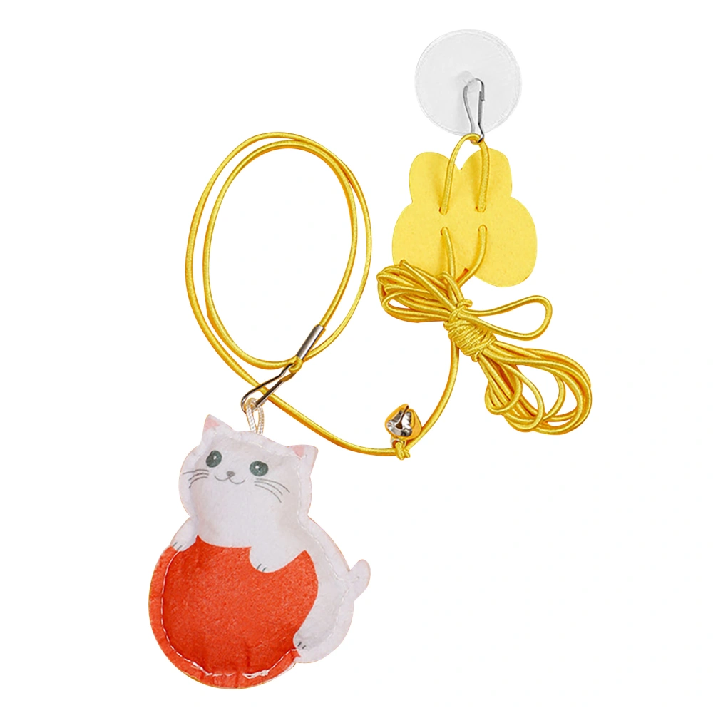 Buyweek Door Cat Teaser Toy Retractable Replaceable Felt Pendant Elastic Rope Interactive Doorway Kitten Toy Kitten