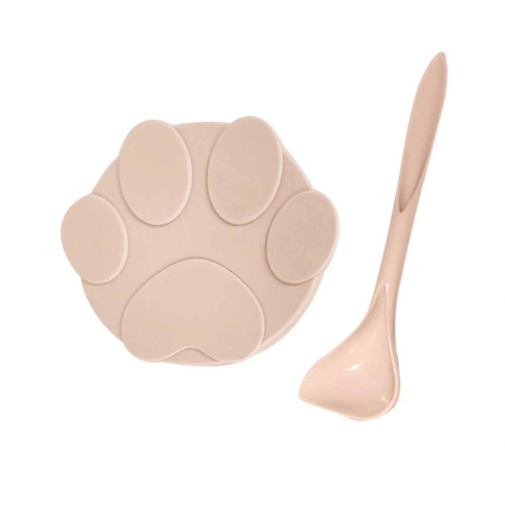 Buyweek Pet Food Can Lid with Spoon Universal Perfect Sealing Silicone Cover for Cat Dog Food Can Pink