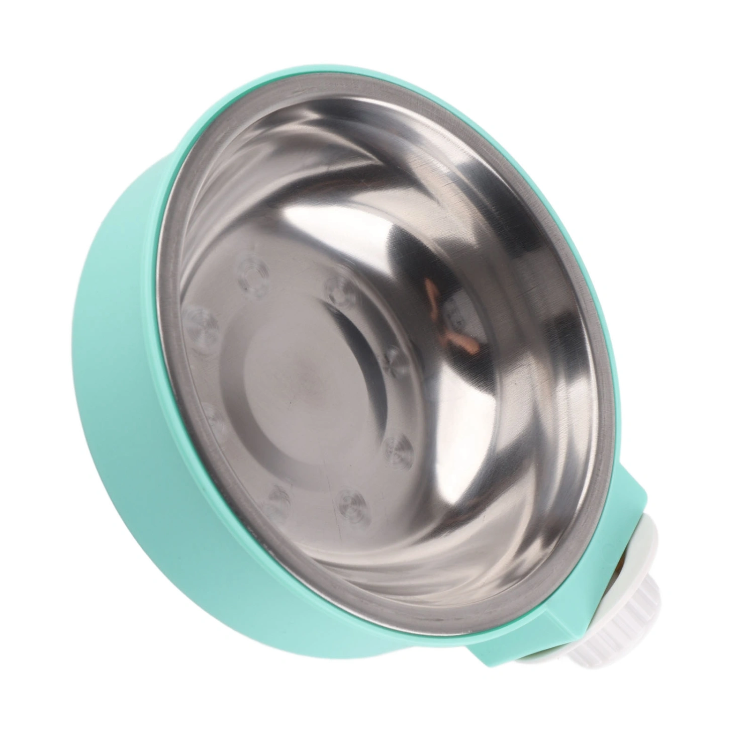Crate Dog Bowl Removable Stainless Steel Hanging Pet Cage Bowl Food and Water Feeder Coop Cup for Cat Dog Puppy Green