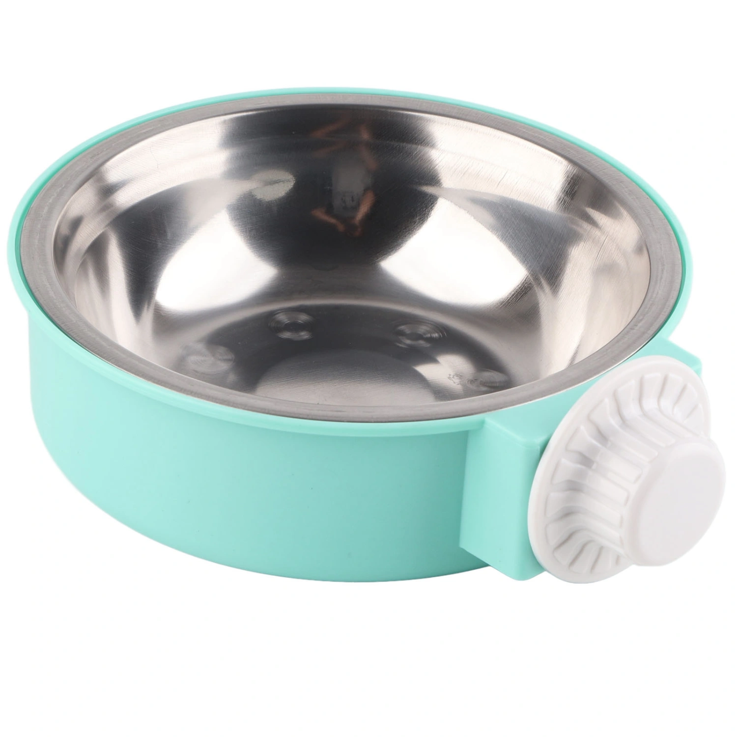 Crate Dog Bowl Removable Stainless Steel Hanging Pet Cage Bowl Food and Water Feeder Coop Cup for Cat Dog Puppy Green