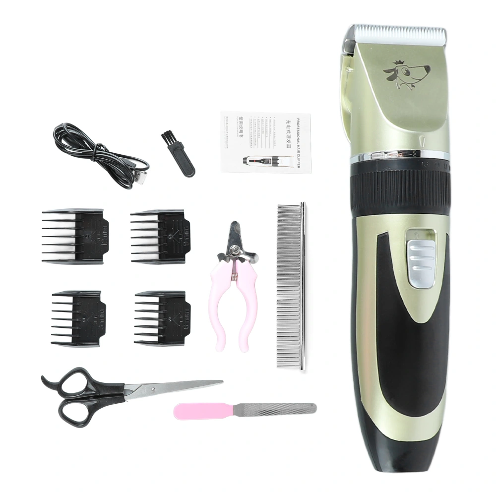 Pet Hair Trimmer Rechargeable Low Noise Support Plug in Use Pet Hair Clipper Set for Dog Cat Rabbit