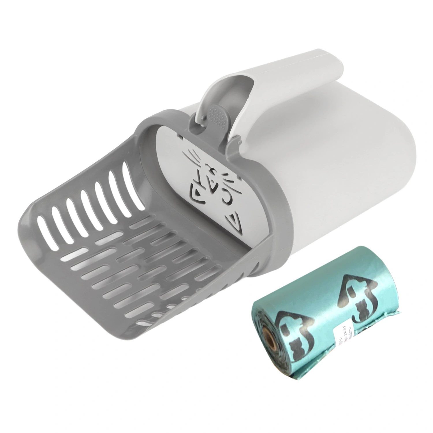 Cat Litter Scooper Multipurpose High Capacity One Piece Cat Litter Sifter Scoop System with Waste Container for Indoor