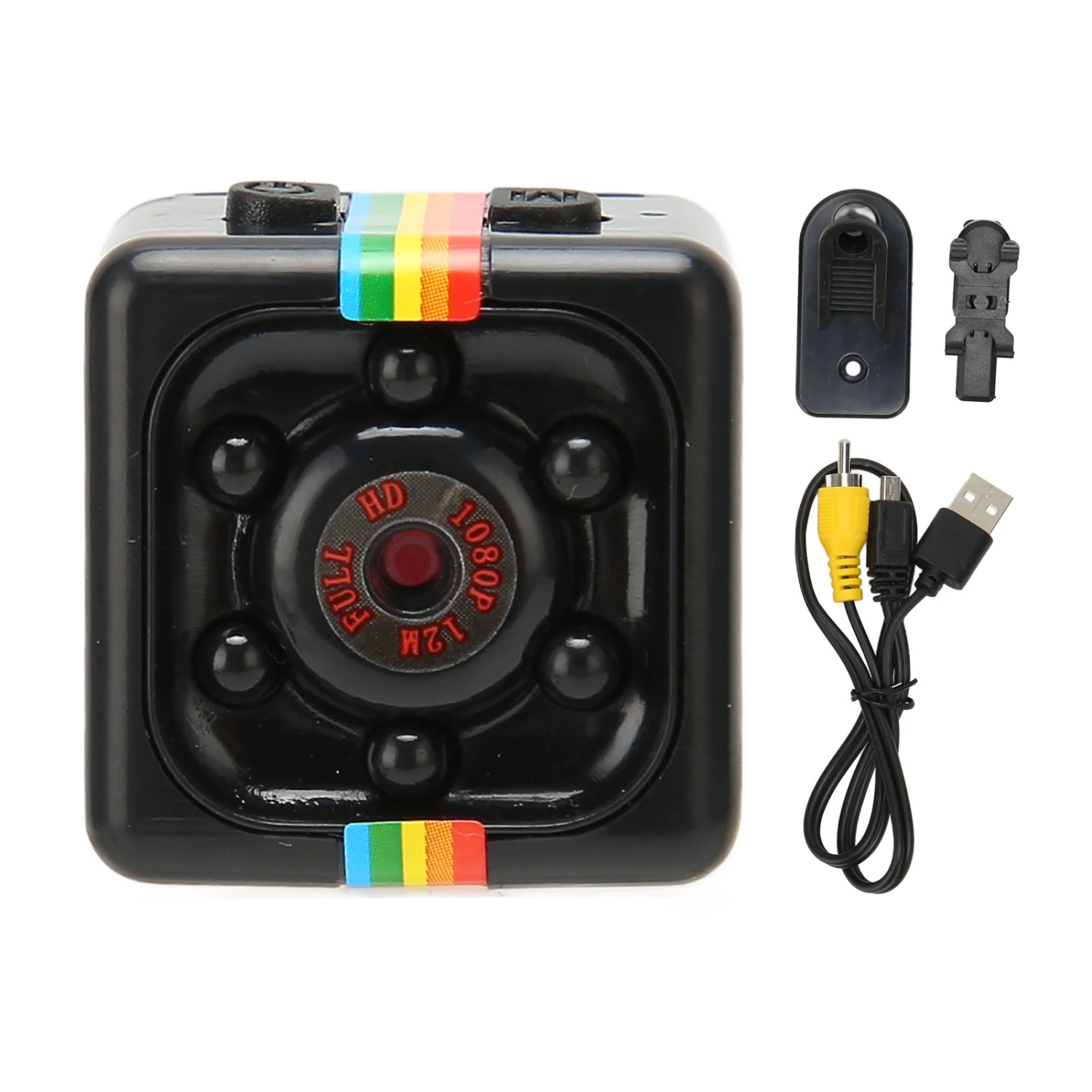 Mini Camera 1080P HD Night Vision 140 Degree Lens Small Sports DV Camcorder for Outdoor Indoor Black