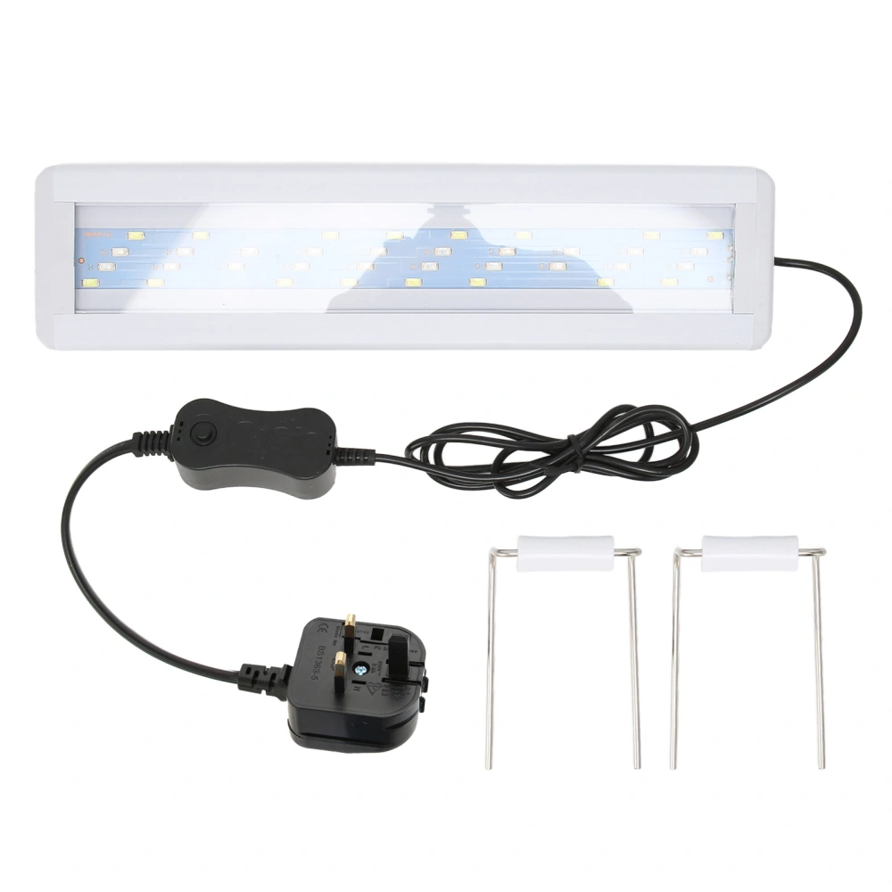 LED Aquarium Light 4 Rows 3 Color Modes Splash Proof Fish Tank Plant Lamp with Extendable Bracket UK Plug 220V