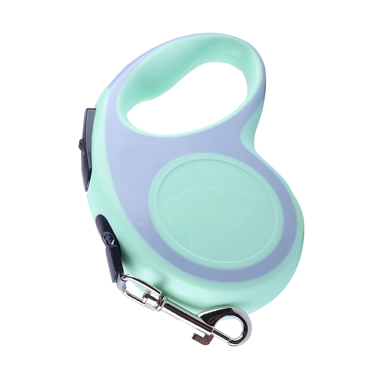 Retractable Pet Leash Automatic Adjustable Comfortable Handle Paw Print Pet Walking Leash for Outdoor Green 5m/16.4ft