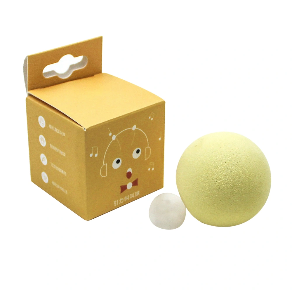 Cat Ball Toy Interactive Funny Touch Induction Bite Resistance Teeth Grinding Animal Sounds Cat Ball for Indoor Cricket Calls (Yellow Box） Gravity Squeaky Ball 5cm/2.0in