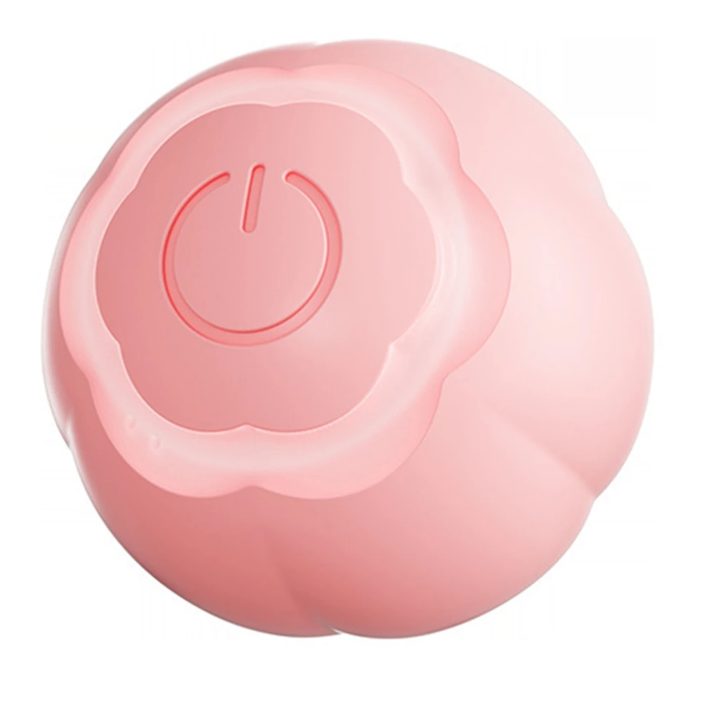 Smart Cat Toy Ball Interactive Bite Resistant Relieve Boredom Automatic Moving Rolling Ball for Cat Kitten Sakura Pink