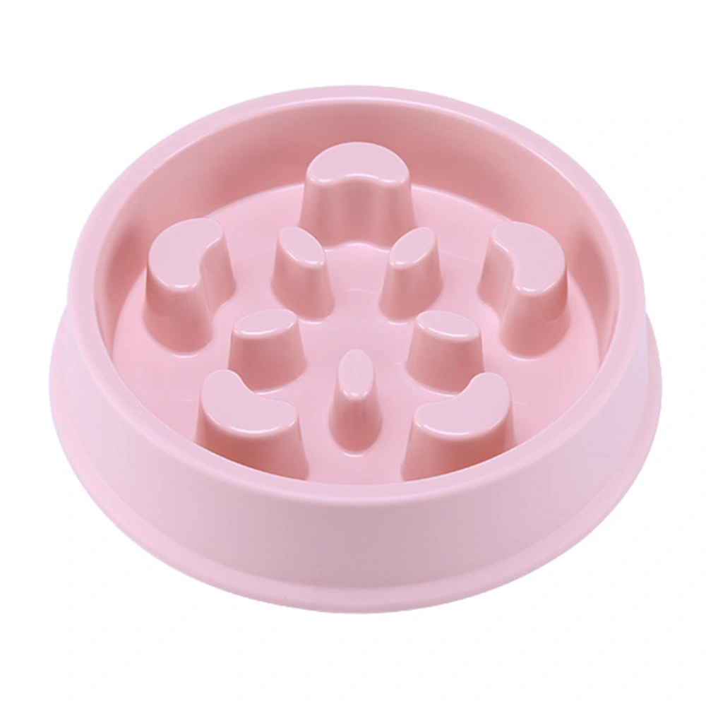 Slow Feeder Dog Bowl Petal Type Prevent Choking Puzzle Slip Resistant Bowl for Pet Supplies Pink