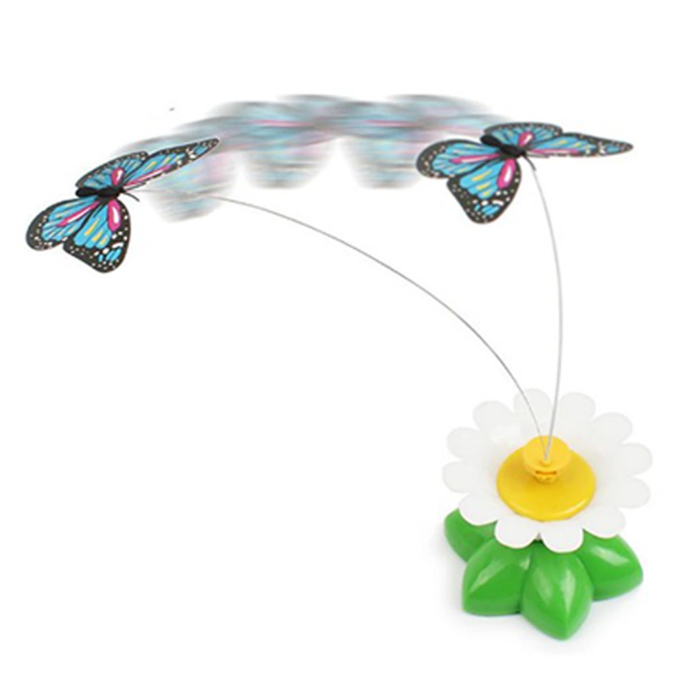 Buyweek Cat Teaser Toy 360 Degree Rotating Butterfly Flower Shape Interactive Kitten Toy Cat Toy