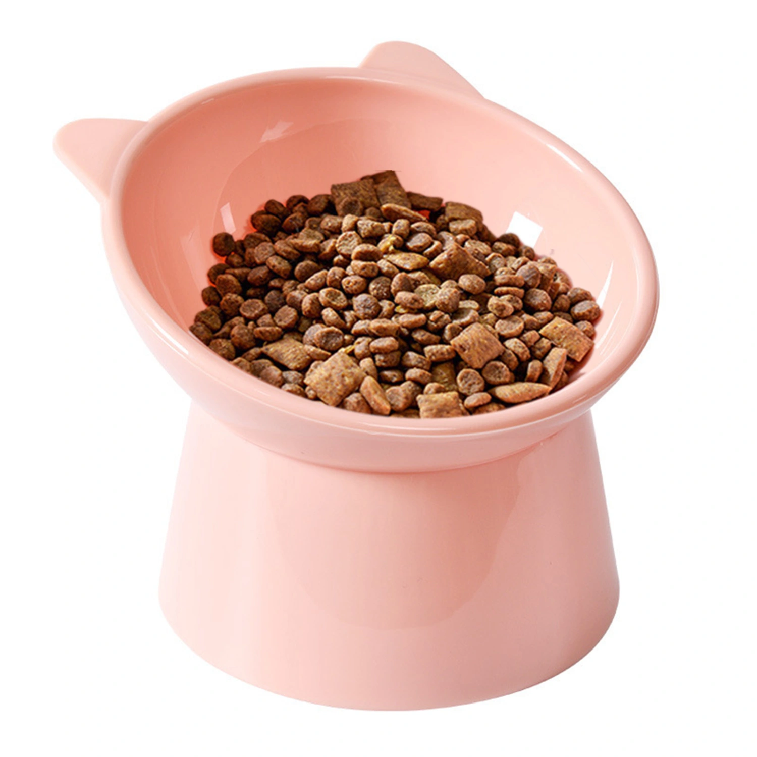 Cat Food Bowl Elevated Tilted Raised Easy To Clean Pets Feeder Water Bowl for Small Dogs Pink