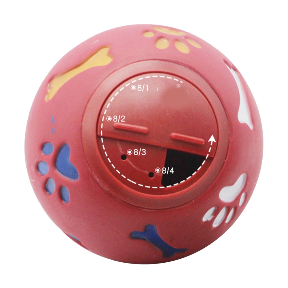 Dog Treat Dispenser Ball Slow Feeding Adjustable Chewing Puppy Puzzle Ball Toy for Cat Red M 11cm/4.3in Diameter