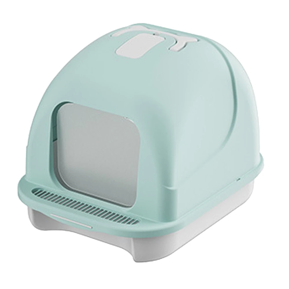 Cat Litter Box Fully Enclosed Large Space Odor Control Prevent Splashing Cat Toilet Box Green Large