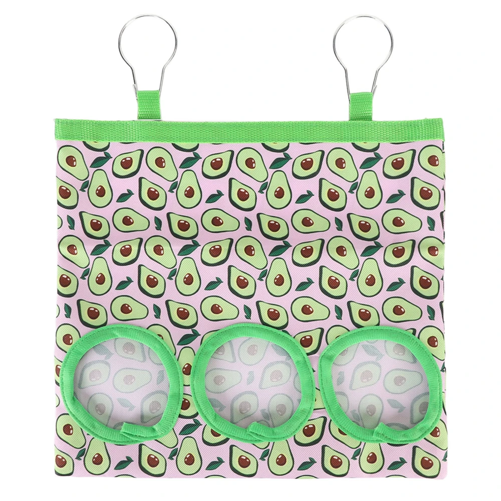 Pet Hay Feeder Bag with Holes Avocado Pattern Hanging Pet Hay Feeding Bag for Rabbit Guinea Pig Small Animal 3 Holes