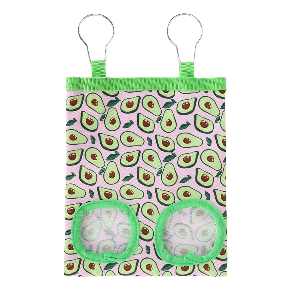 Pet Hay Feeder Bag with Holes Avocado Pattern Hanging Pet Hay Feeding Bag for Rabbit Guinea Pig Small Animal 2 Holes