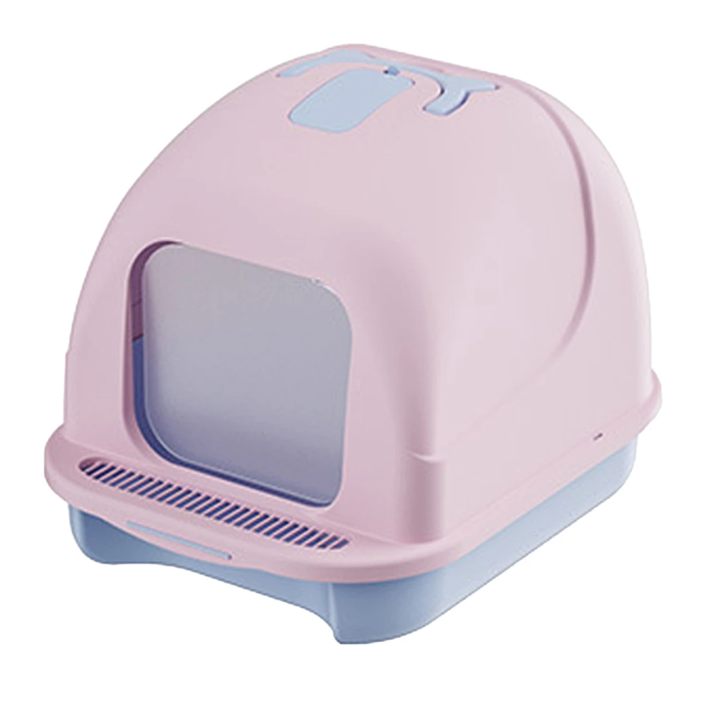 Cat Litter Box Fully Enclosed Large Space Odor Control Prevent Splashing Cat Toilet Box Pink Large