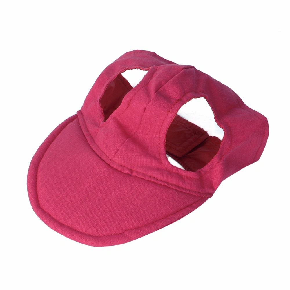 Buyweek Pet Baseball Cap Hat with Ear Holes Sun Protection Skin Friendly Comfortable Dog Puppy Sport Hat Red