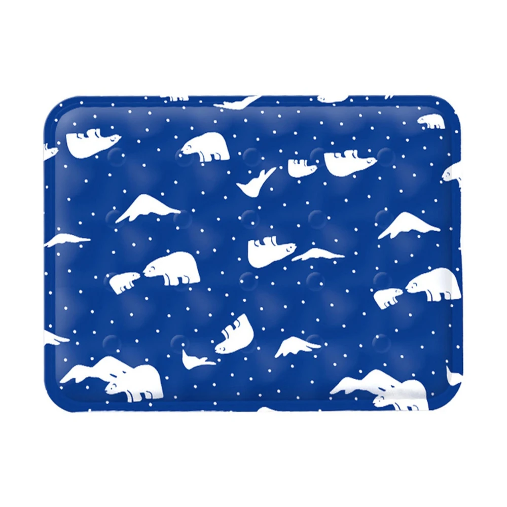 Pet Cooling Mat Waterproof Soft Scratch Resistant Safe Thickened Cat Dog Ice Pad Bed for Summer Royalblue Ice Bear S