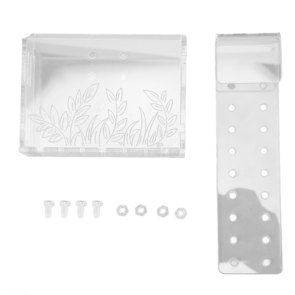 Aquarium Aquatic Planter Transparent Acrylic Fish Tank Hanging Water Plants Planter with Hook and Holes Large Hook