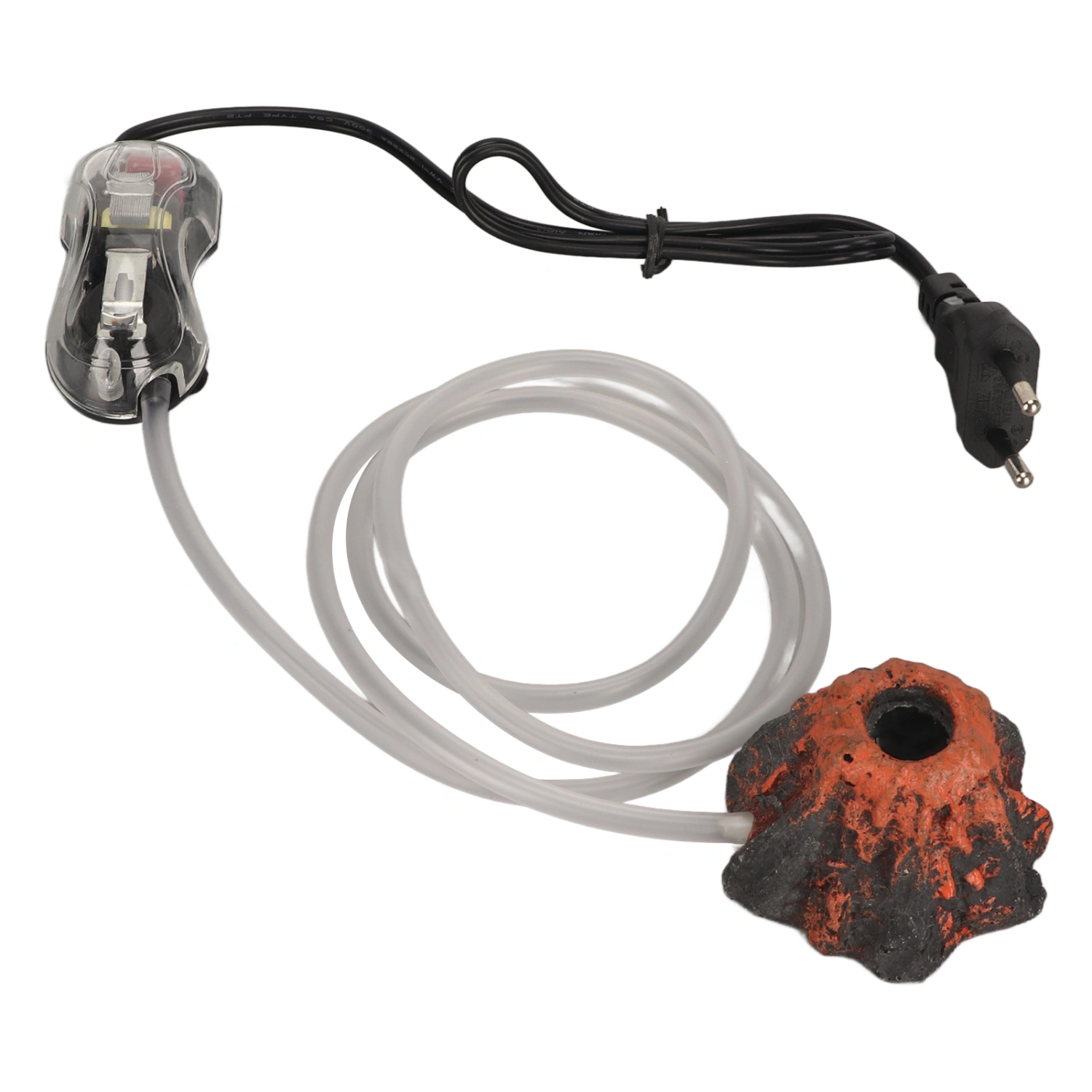 Aquarium Air Bubbler Volcano Lifelike Toxic Free Decorative Oxygen Pump Ornament for Fish Tank EU Plug 220V