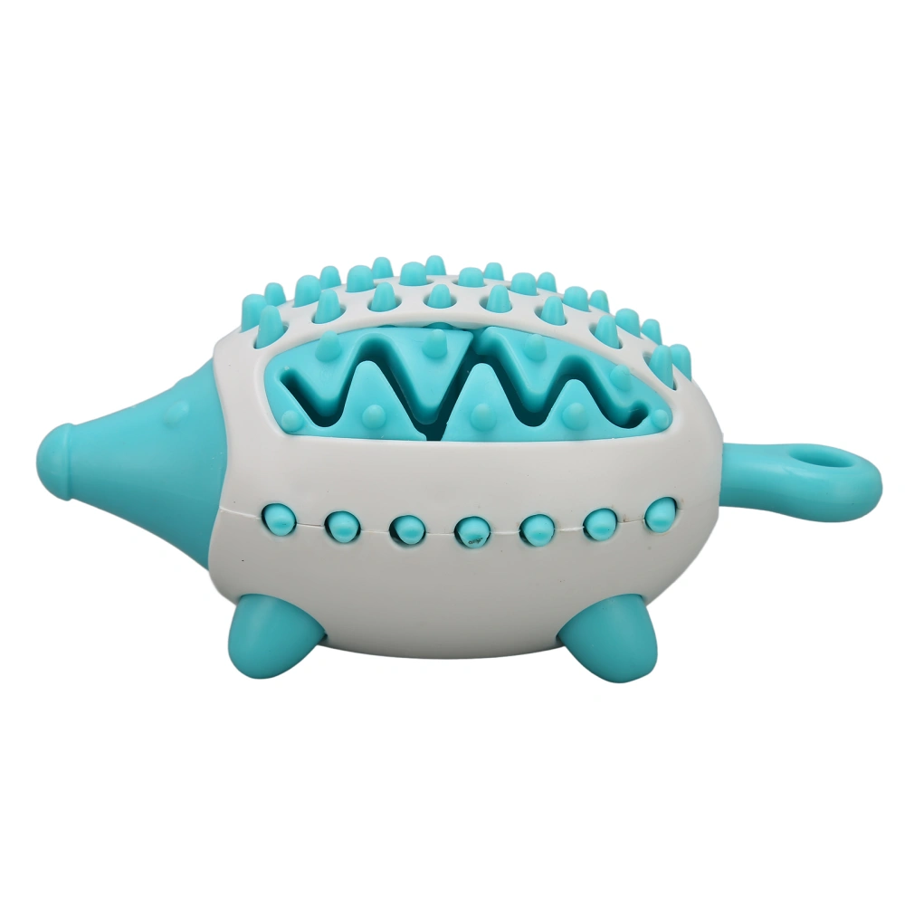 Dog Treat Dispensing Toy Teeth Grinding Cleaning Bite Resistant Hedgehog Shape Puppy Chewing Puzzle Toy Blue