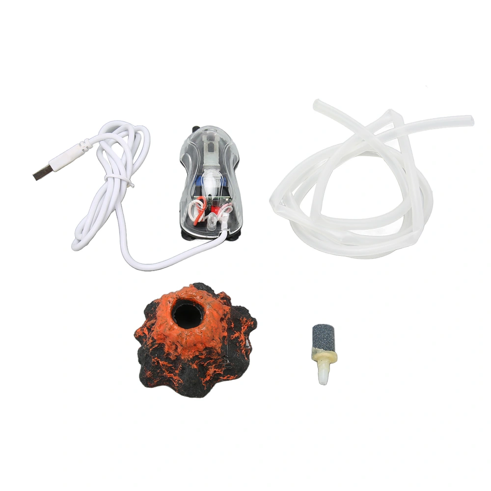 Aquarium Volcano Ornament Kit Lifelike Oxygenation Aquarium Air Bubbler Volcano Decorations with Hose for Landscaping