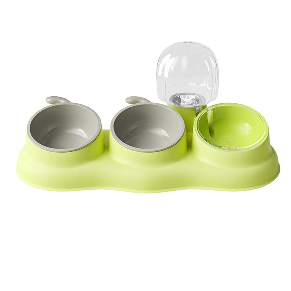 Pet Water Food Bowls 3 in 1 Prevent Slip Tilted Detachable Dog Bowls with Automatic Waterer Bottle for Puppy Cat