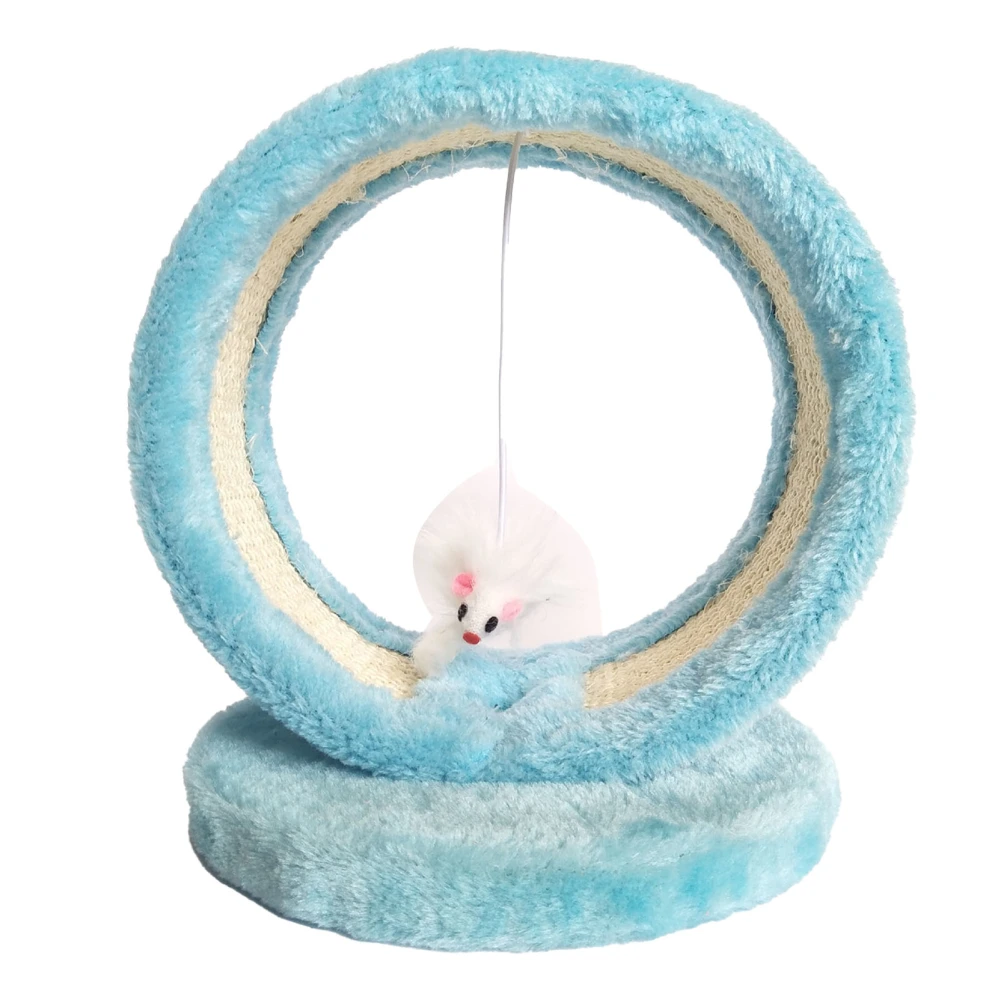 Cat Scratching Cave Claw Grinding Round Cat Climbing Frame Toy with Mouse Pendant for Indoor Blue One Size