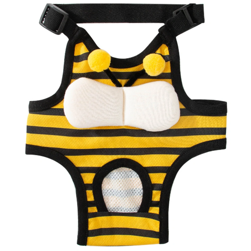 Dog Sanitary Panties Adjustable Breathable Reusable Cute Puppy Underwear Diaper with Suspender for Spring Summer Cute Bee L (Recommended Weight 7.5‑15kg / 16.5‑33.1lb)